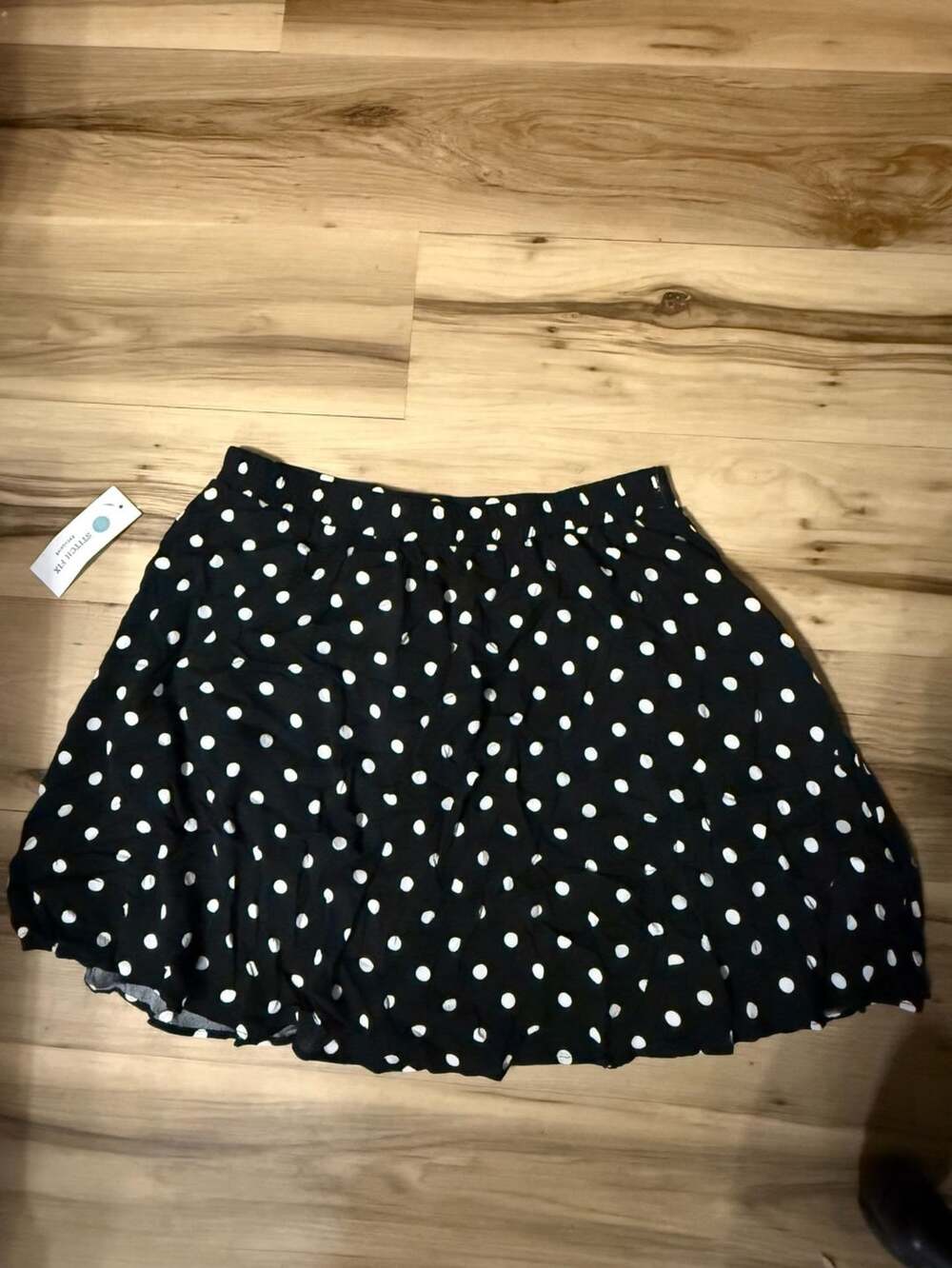 French Grey Alana Skirt Size XL Black White Polka Dot